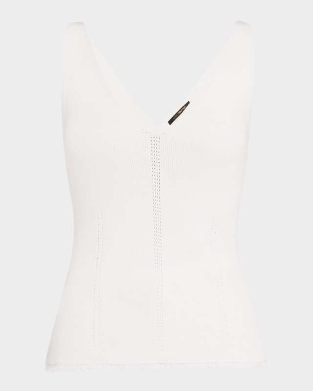 Finley Pointelle Rib Knit Cotton Tank